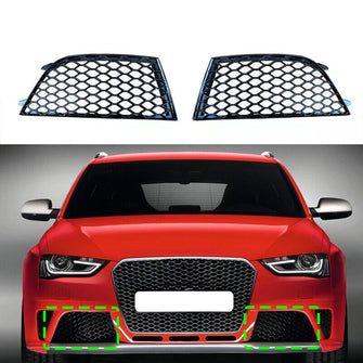 L+R Front Bumper Fog Light Cover Side Grille BezelFor Audi RS4 2013-2015