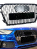 RS4 Style Gloss Black Honeycomb Front Grille Grill for AUDI A4 S4 B8.5 2013-2016