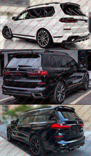 For 2019-2025 BMW X7 G07 M50i M60i Gloss Black Rear Bumper Diffuser Kit + V Style Roof Spoiler