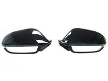 Gloss Black Side Mirror Cover Caps Replace For AUDI A6 C7 S6 RS6 With Lane Assist 2012-2018 mc79