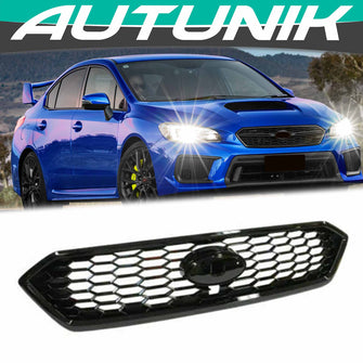 Black Front Upper Bumper Grille for Subaru WRX STi 2018-2020