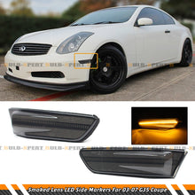 Smoke Lens LED Side Marker Lamps Fender Lights For 2003-2007 Infiniti G35 Coupe