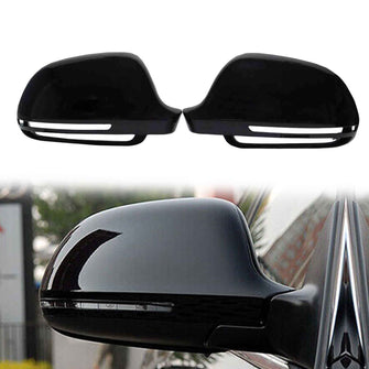 Gloss Balck Mirror Cover Caps Replace for AUDI A3 A4 B8 S4 A5 8T S5 Q3