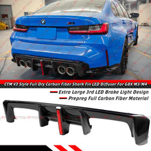 For 2021-2026 BMW G80 M3 G82 G83 M4 CTM V3 Full Carbon Fiber Rear Diffuser W/ LED