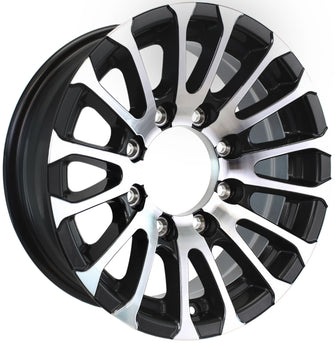 2-Pack 16X7 Aluminum Trailer Wheels 8 Lug 6.5 Center Avalanche Matte Black