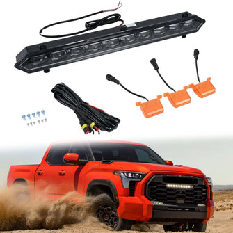 Front Bumper Grille Light Bar + Amber Set for Toyota Tundra Sequoia TRD PRO 2022-2023