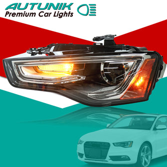 For 2013-2016 Audi A5 S5 [HID/Xenon w/o AFS] LED DRL Projector Headlight - Left Driver Side