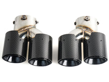 Black Carbon Fiber Stainless Exhaust Tips For 2019-2025 BMW G20 M340i G42 M440i G23 G26 M220i