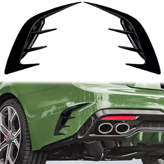 For KIA Stinger 2017-2023 Gloss Black Rear Bumper Side Vent Canard Cover Kit