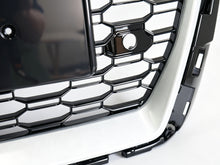 For 2017-2020 Audi A3 S3 8V Front Honeycomb Mesh Grille W/ACC Hole (Black Honeycomb + Silver Frame)
