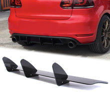Rear Diffuser Bumper Lip Splitter 3 Fin Valance For 2010-2013 VW Golf 6 MK6 GTI
