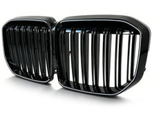 LED Gloss Black Double Slat Car Front Kidney Grill Fits For BMW X7 G07 2019-2022