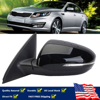 5Pin Driver Left Black Manual Fold w/ Turn Signal Side Mirror For Kia Optima 2011-2013