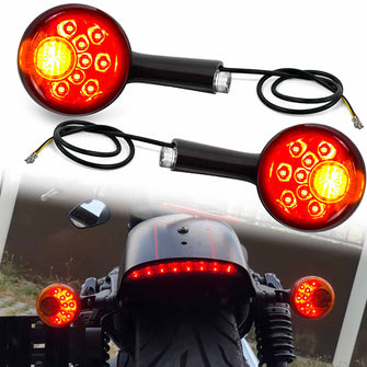 Bullet Style LED Rear Blinkers Turn Signal Lights Amber for Harley Sportster XL883 XL1200 1992–2022