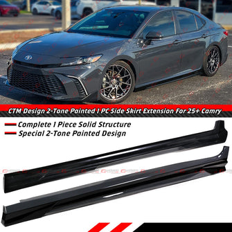 For 2025-2026 Toyota Camry CTM Underground Gray Black 2-Toned Side Skirt Extension