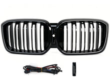 For 2022-2024 BMW X3 X4 G01 G02 W/LED Dual Line Front Kidney Grille Gloss Black