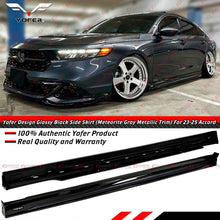 For 2023-2025 Honda Accord Yofer Black Side Skirt Extension - Meteorite Gray Trim