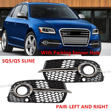 Front Fog Light Grill Grille Cover for AUDI SQ5 Q5 S-Line 2013-2017