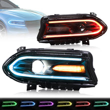 RGB LED Headlights DRL For Dodge Charger 2015-2023 Dual Beam Front Lamps