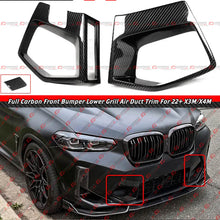 For 2022-2025 BMW X3M X4M Full Carbon Fiber Front Bumper Lower Air Duct Trim Covers