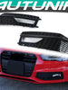 Black Front Fog Light Grill Cover for Audi A4 B8.5 S-line S4 2013-2016