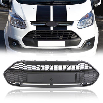 Front Bumper Upper Grille Middle Grids Matt Black for Ford Transit 2014-2018