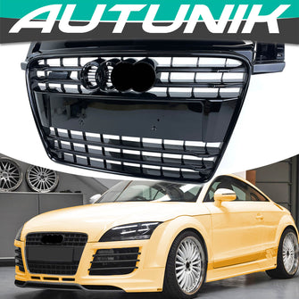 Front Bumper Grille Gloss Black for Audi TT MK2 8J 2006-2014 fg350