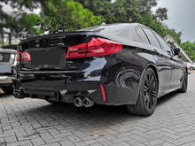 For 2017-2023 BMW G30 5 Series 540i M-Sport Gloss Black Rear Diffuser M5 Style w/ Twin Exhaust Tips