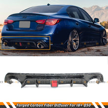 Forged Carbon Fiber Rear Bumper Diffuser with LED Light for 2018-2024 Infiniti Q50