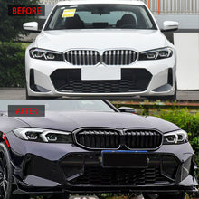 Front Kidney Grille Single Line Grill W/ LED Light For BMW 3 Series G20 2023-2025 Gloss Black