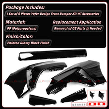 For 2023-2026 Honda Accord Yofer Crystal Black 3 Piece Front Bumper Replacement Kit