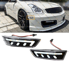 V3 LED White Bar Lens Bumper Side Marker Lamps Fender Light for Infiniti G35 Coupe 2003-2007