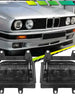 2pcs Bumper Fog Lights Driving Lamps Smoke Kit For BMW E30 3-Series 1985-1993