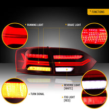 Red LED Tail Lights For 2011-2014 Volkswagen VW Jetta MK6 W/Sequential Signal Turn