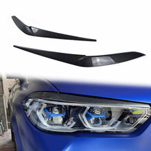 Headlight Eyelid Eyebrow Trim For BMW X5 G05 X6 G06 2019-2023 Carbon Look / Glossy Black