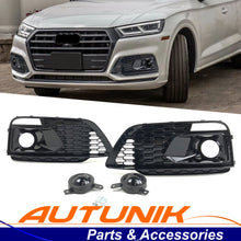 Front Bumper Fog Light Lamp Grille Cover With ACC Refit For Audi Q5 SQ5 2018-2020