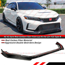For 2023-2025 Civic Type-R FL5 AG V2 Style Carbon Fiber Front Bumper Lip Splitter
