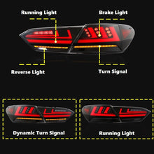 Pair Full Smoked LED Tail Lights for 2018-2024 Toyota Camry Tail Light Kits