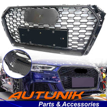 Carbon Fiber Look Honeycomb Front Bumper Grille for Audi A4 S4 B9 2017-2019 RS4 Style