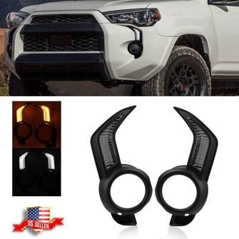 Pair Daytime Running Light DRL Fog Lamp For Toyota 4Runner 2014-2024 w/ Turn Signal