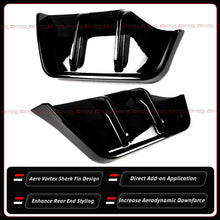 2 Piece For 2025-2026 Tesla Model Y Juniper Gloss Black Shark Fin Rear Bumper Diffuser Kit
