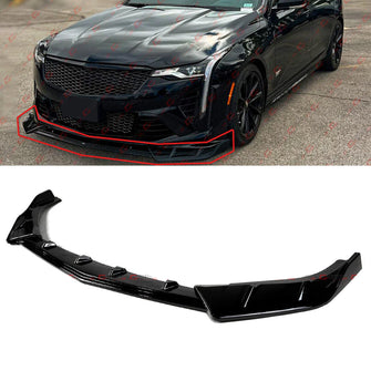 For 2020-2025 Cadillac CT4 BT Style Gloss Black Front Bumper Lip Spoiler Splitter