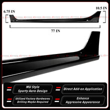 For 2023-2026 Honda Civic Type-R FL5 MU Style Gloss Black Side Skirt Extension