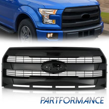 For 2015-2017 Ford F150 F-150 Front Upper Grille Grill W/O Camera Glossy Black