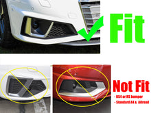 Pair Black Fog Light Grille Trim Covers For 2019 Audi A4 S-Line S4 Front Bumper