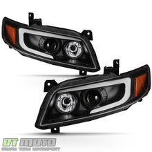 Left+Right Black Headlamps for Infiniti 2003-2008 FX35 FX45 LED DRL Tube Switchback Signal Headlights