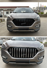 Chrome / Black Front Bumper Upper Grille Radiator w/ LED Lights fit for Hyundai IX35 SUV 2013-2016