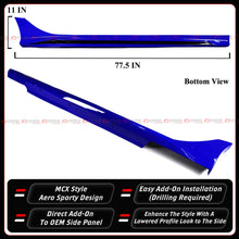 For 2022-2026 Honda Civic MCX Style Aegean Blue Black 2 Tone Side Skirt Extension