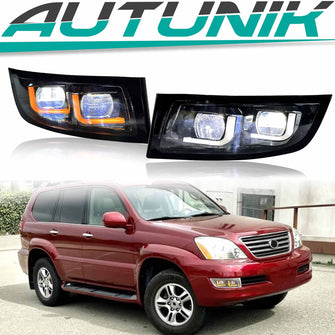 LED Daytime Running Lights Fog Lights Assembly For 2003-2009 Lexus GX470 Left+Right