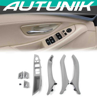 7pcs Leather Inner Interior Door Pull Handle Trim Cover For BMW 5 Series F10 F11 2010-2016 it38